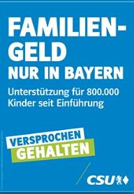 Famieliengeld nur in Bayern